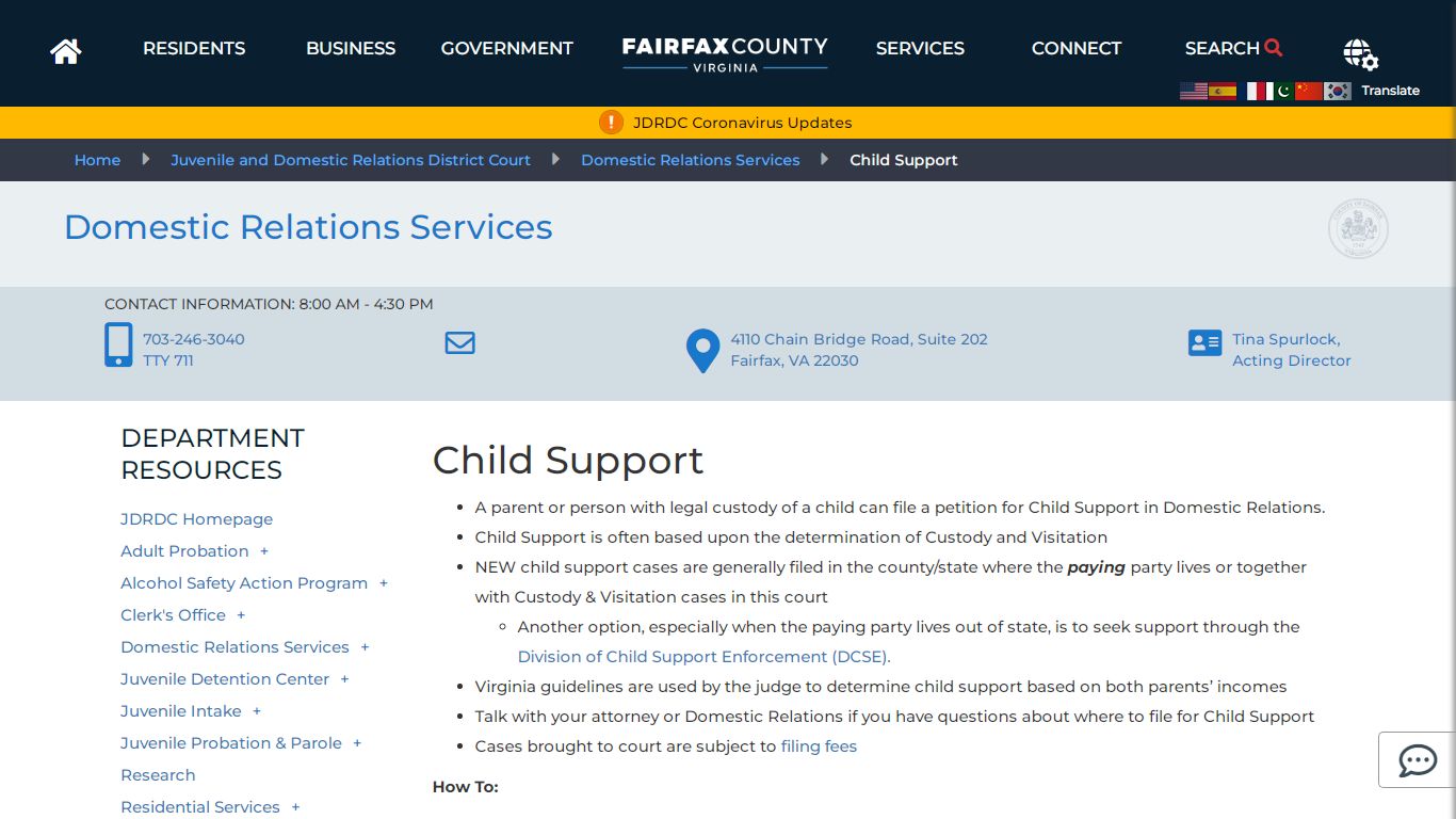 Child Support | Juvenile and Domestic Relations District Court